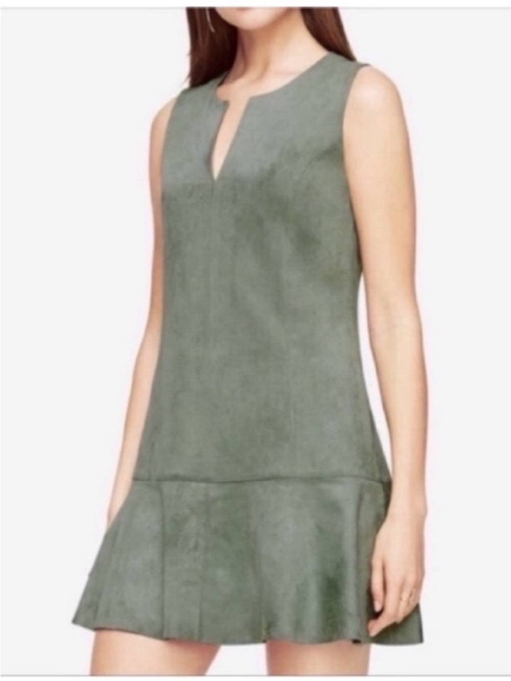 BCBGMaxAzria Adelene dress dusty Aqua NWT faux suede